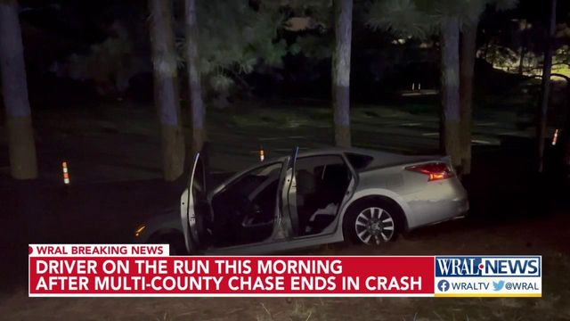 Driver on the run Wednesday morning after multi-county chase ends in crash