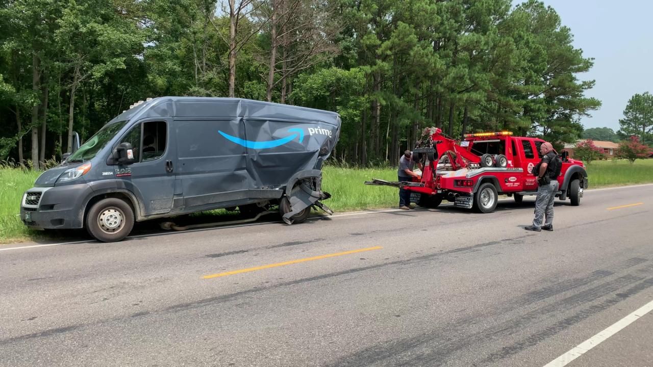 Highway Patrol: Person who hit Amazon truck ran from scene