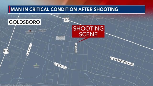 Man in critical condition after shooting in Goldsboro