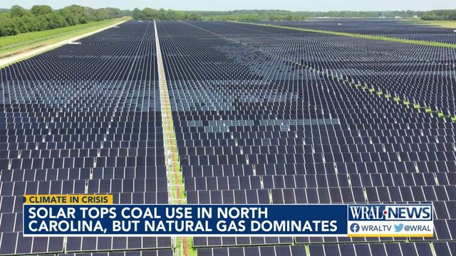 Solar tops coal use in North Carolina, but natural gas dominates