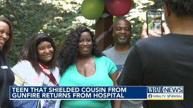 Teen that shielded cousin from gunfire returns from hospital 