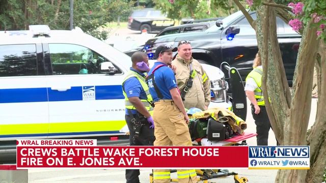 Crews battle Wake Forest house fire on East Jones Avenue