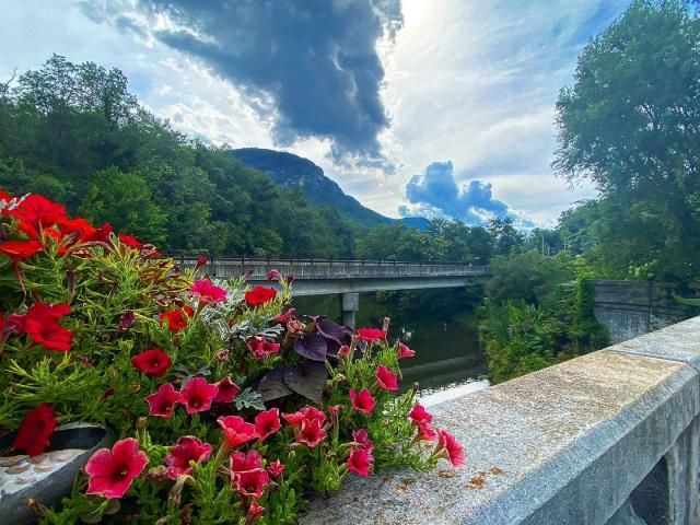 Lake Lure Flowering Bridge in North Carolina mountains