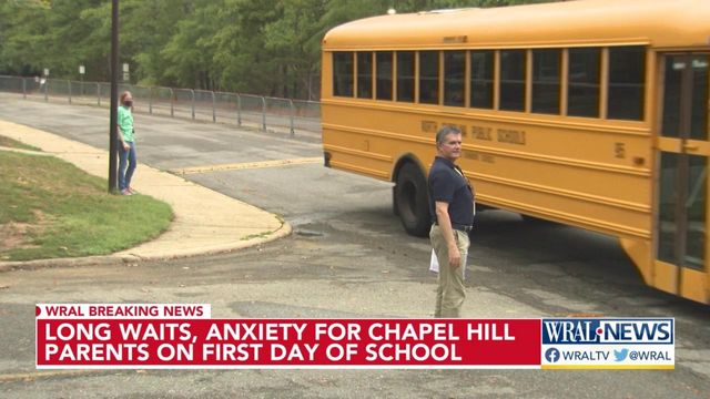 Long waits, anxiety for Chapel Hill-Carrboro parents on first day of school