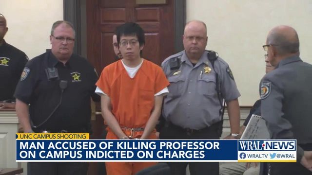 Man accused on killing professor on campus indicted on charges