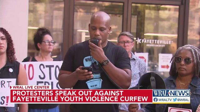 Protestors speak out against Fayetteville youth violence curfew