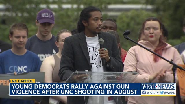 Young Democrats rally against gun violence after UNC shooting in August