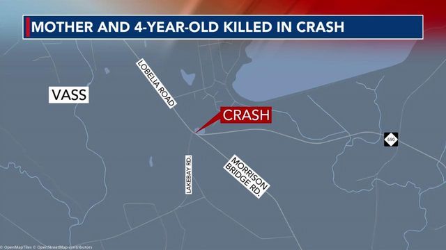 Mother, 4-year-old killed in crash in Moore County