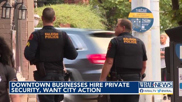Downtown businesses hire private security, want city action 
