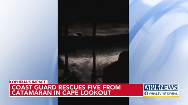 Coast Guard rescues 5 people, including 3 children, from catamaran at Cape Lookout