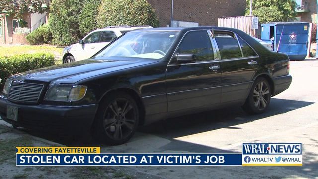 Stolen car caught on camera at victim's workplace