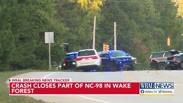 Car crash closes part of NC-98 in Wake Forest