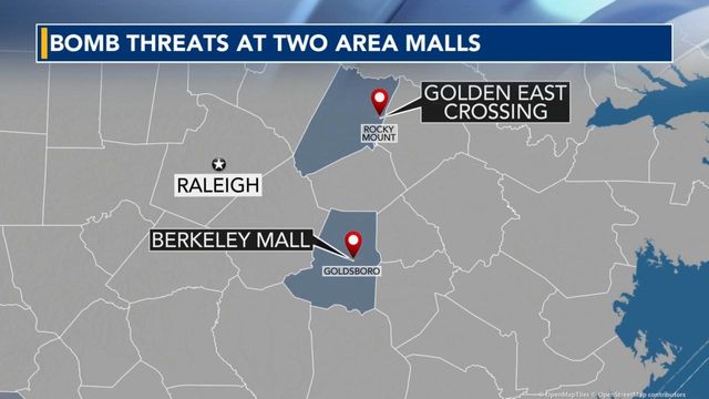 Bomb threats at eastern NC malls force evacuations