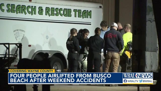 Four people airlifted from Busco Beach after weekend accidents