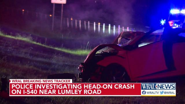 Raleigh police investigating head-on crash on I-540 near Lumley Road