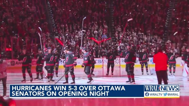 Hurricanes win 5-3 over Ottawa Senators on opening night