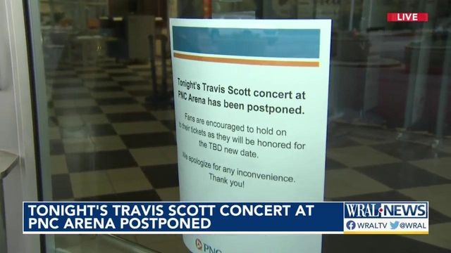 Saturday's Travis Scott concert at PNC Arena postponed