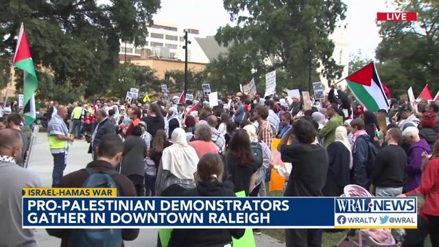 Pro-Palestinian protestors gathered in Raleigh as war between Hamas and Israel intensifies