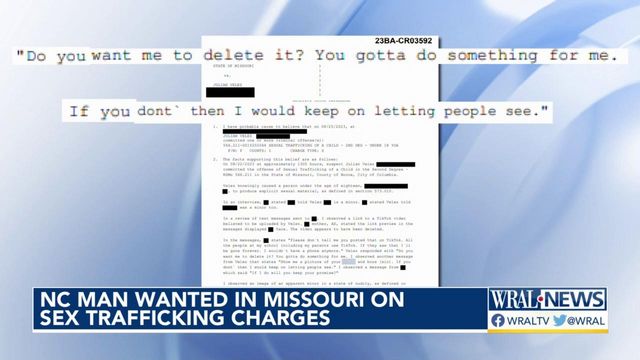 NC man wanted in Missouri on sex trafficking charges