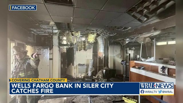 Wells Fargo Bank in Siler City catches fire