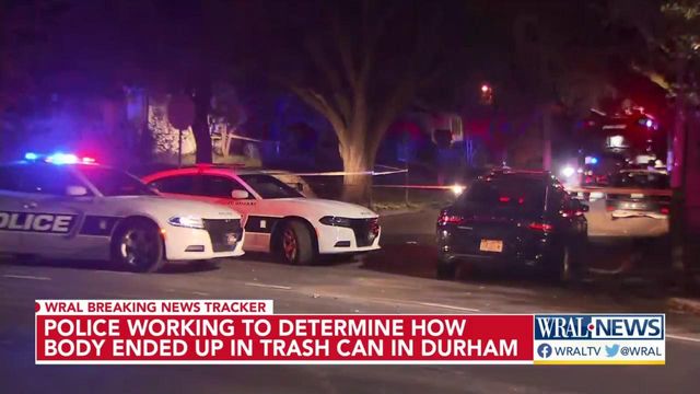 Body found inside trash can in Durham