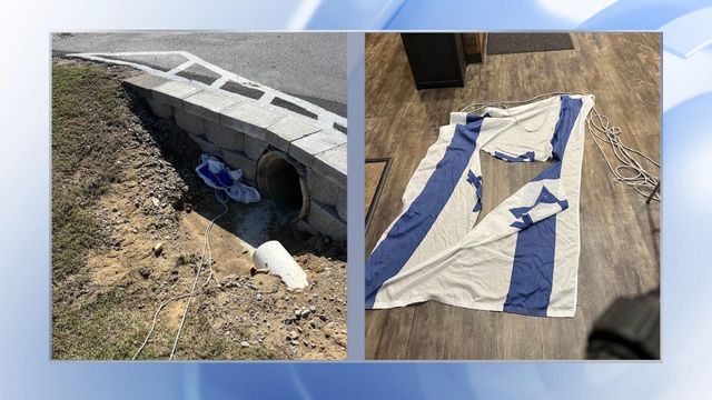 Flag of Israel vandalized at Nash County church
