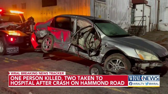 One person killed, 2 taken to hospital after crash on Hammond Road