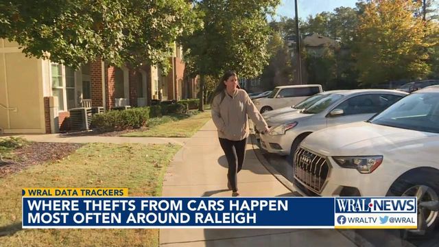 Where thefts from cars happen most often around Raleigh