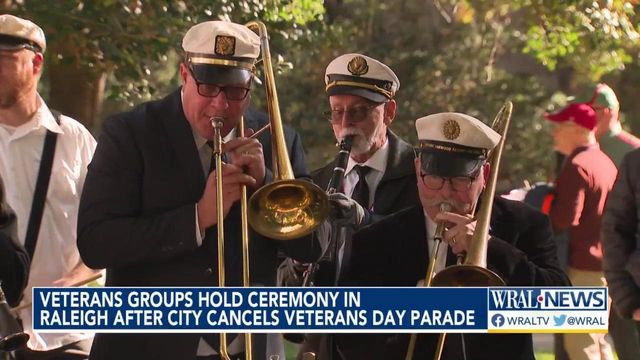 Veterans groups hold ceremony in Raleigh after city cancels Veterans Day Parade
