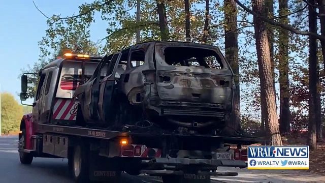 Arson investigation underway after Raleigh police find charred SUV