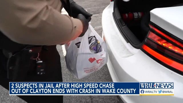 2 Suspects in jail after high-speed chase out of Clayton ends with crash in Wake County 