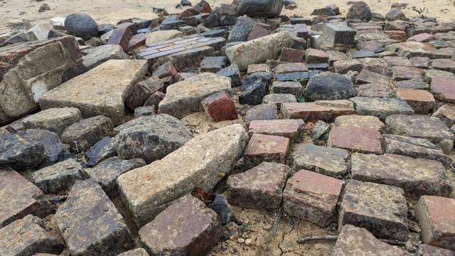 Ruins from Seaforth beneath Jordan Lake. Image courtesy of Rhonda Beese.