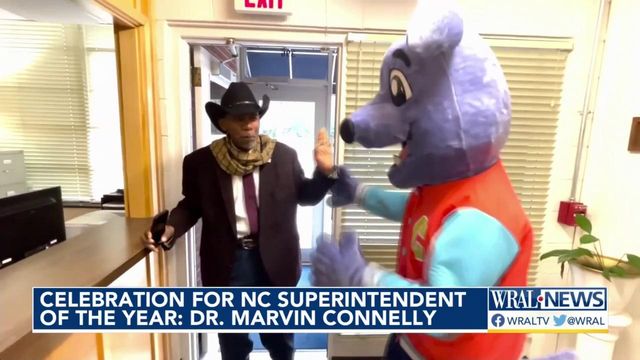 On cam: NC superintendent honored with indoor parade