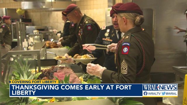 Thanksgiving comes early for troops at Fort Liberty
