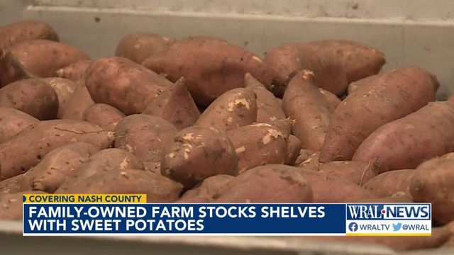 Wilson farm stocks shelves with sweet potatoes