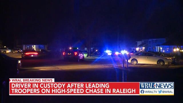 Driver in custody after high-speed chase ends in North Raleigh
