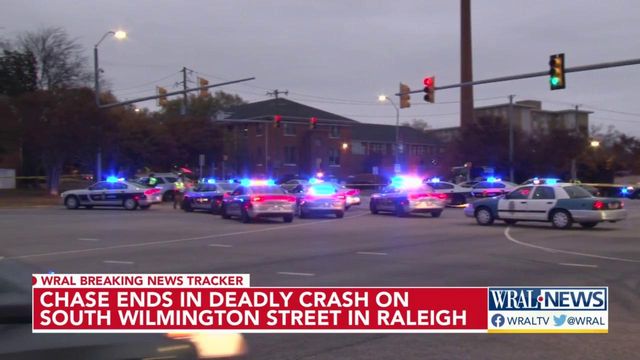 Chase ends in deadly crash on South Wilmington Street in Raleigh
