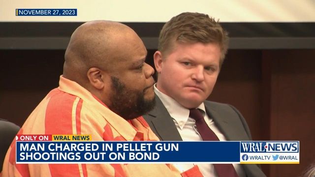 Man charged in pellet gun shootings out on bond 