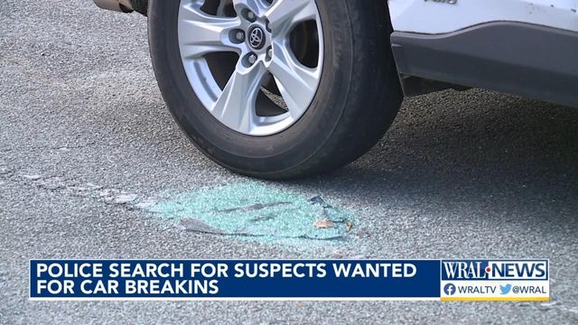 Police search for suspects wanted for car breakins