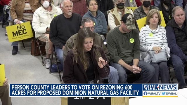 Person County leaders vote on rezoning 600 acres for proposed Dominion natural gas facility