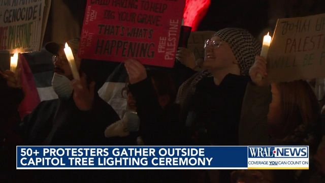 Pro-Palestinian group with presence at Raleigh Christmas Tree Lighting