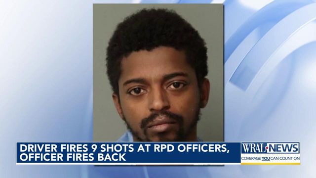 Driver fires 9 shots at two Raleigh police officers, an officer fires back