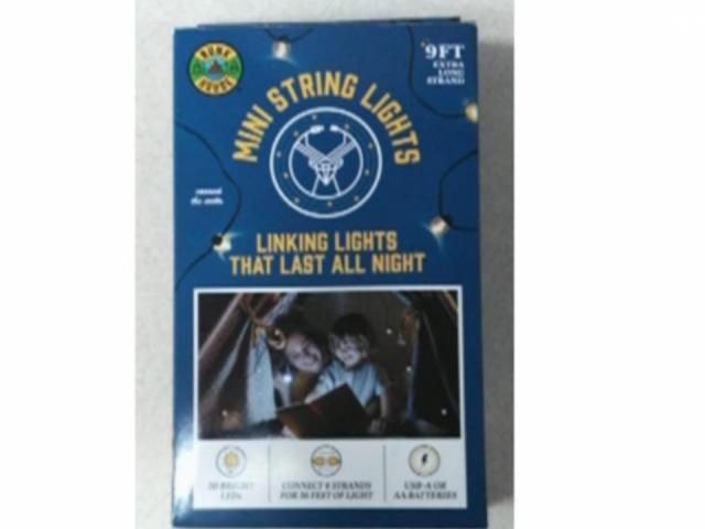 Mini string lights recalled due to burn, fire hazards