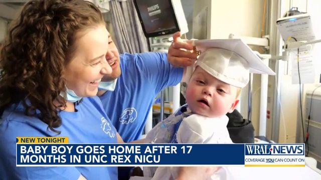 Baby boy goes home after 17 months in UNC REX NICU