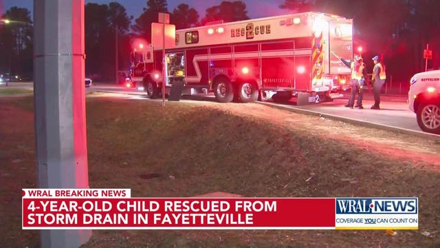 4-year-old boy rescued from storm drain in Fayetteville 
