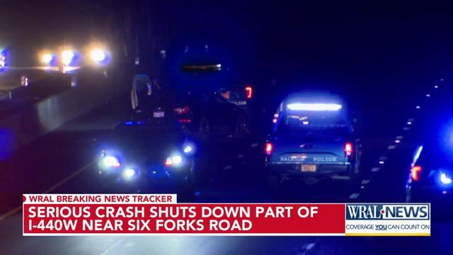 Serious crash shuts down part of I-440W near Six Forks Road 