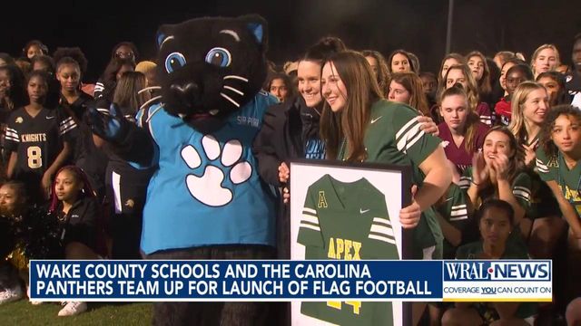 Wake County schools and the Carolina Panthers team up for launch of flag football  