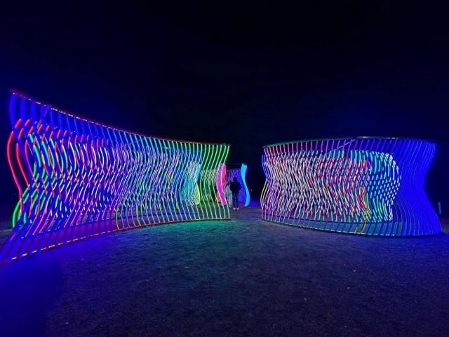 Whimsy & wonder:' Mysterious glowing maze, rainbow fort appear in