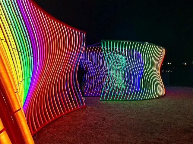 Whimsy & wonder:' Mysterious glowing maze, rainbow fort appear in Downtown  Cary
