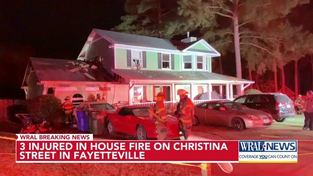 3 injured in house fire on Christina Street in Fayetteville